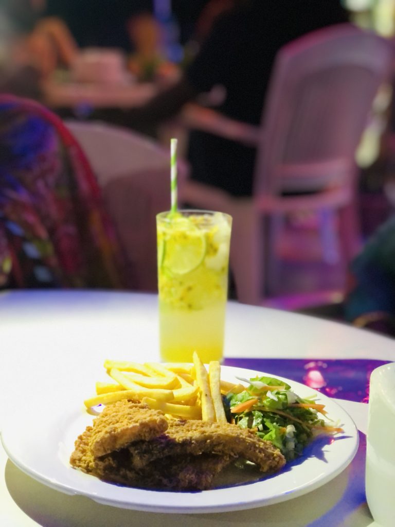 Fish & Chips with salad and a Lemonade – Maafushi Island