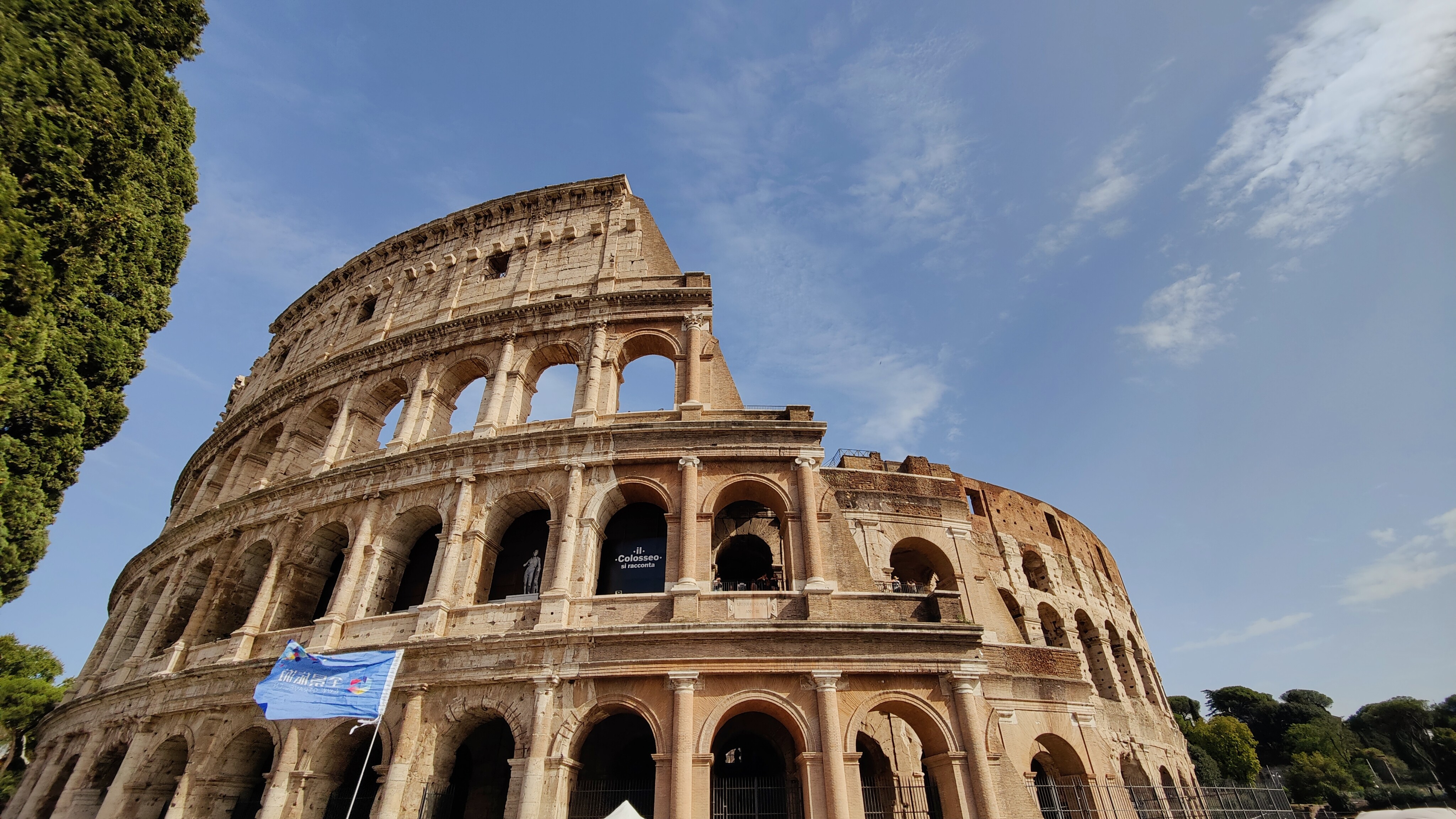 Landscape view of the Colosseum in Rome, Italy.