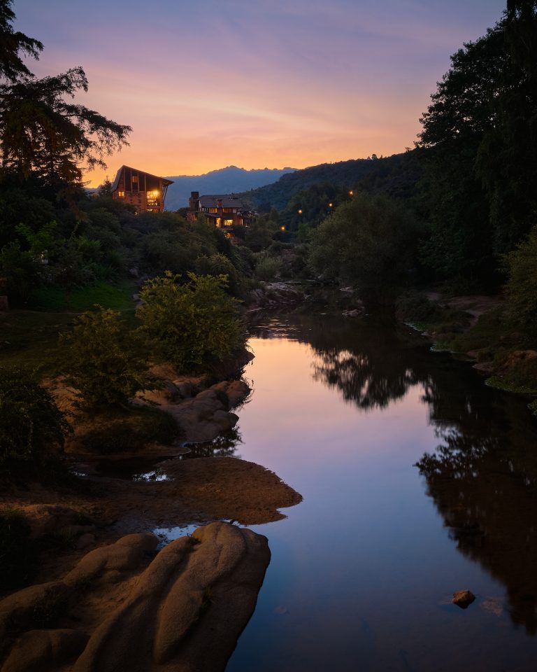 Twilight in La Cumbrecita, a village in the hills of Córdoba, Argentina.