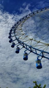 View larger photo: A part of ferris wheel with blue sky in background. The ferris wheel is called as Angkor Eye and it's located in Krong Siem Reap, Cambodia.