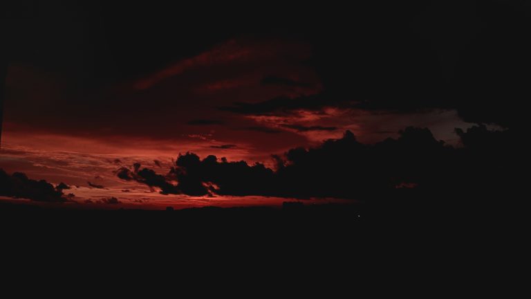 Red coloured sky with black clouds. Picture taken at the end of sunset. #sunset, #nature