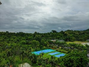 Badminton Court Beside Mountain, Coxs Bazar Bangladesh.