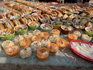 Food. Salmorejo, ensaladilla, poke. Food served at WordCamp Sevilla 2024.