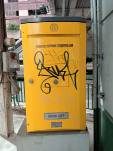 View larger photo: Traffic signal controller with graffiti