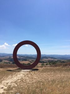 Mysterious "O" Rest Stop (aka "Cerchio dello Staccioli") outside Volterra, Italy