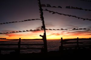 A flawless view of the sunset and clouds along the horizon.