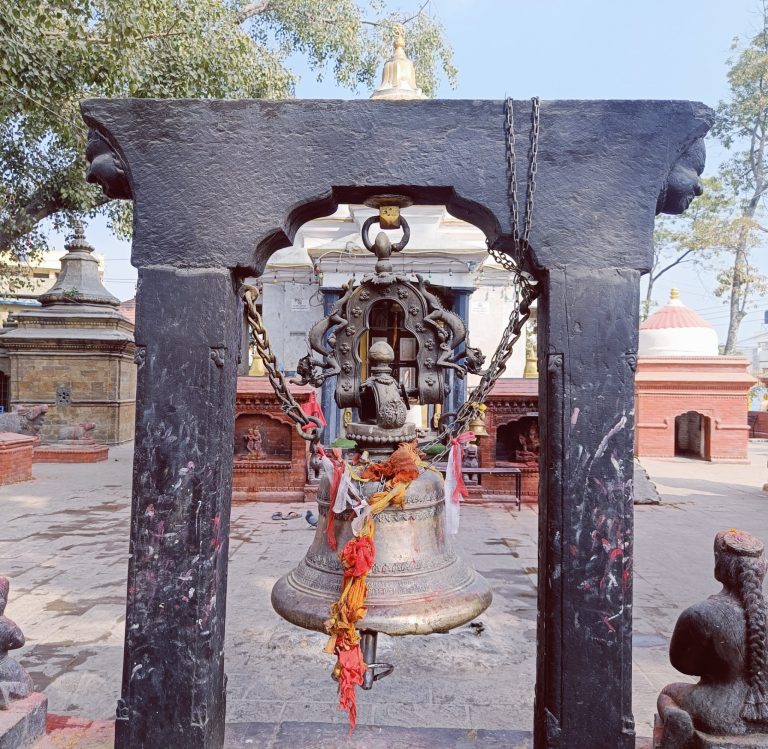 The sound of bell is considered auspicious. Bell, roof of the temple and a peace environment can be expected in such place.