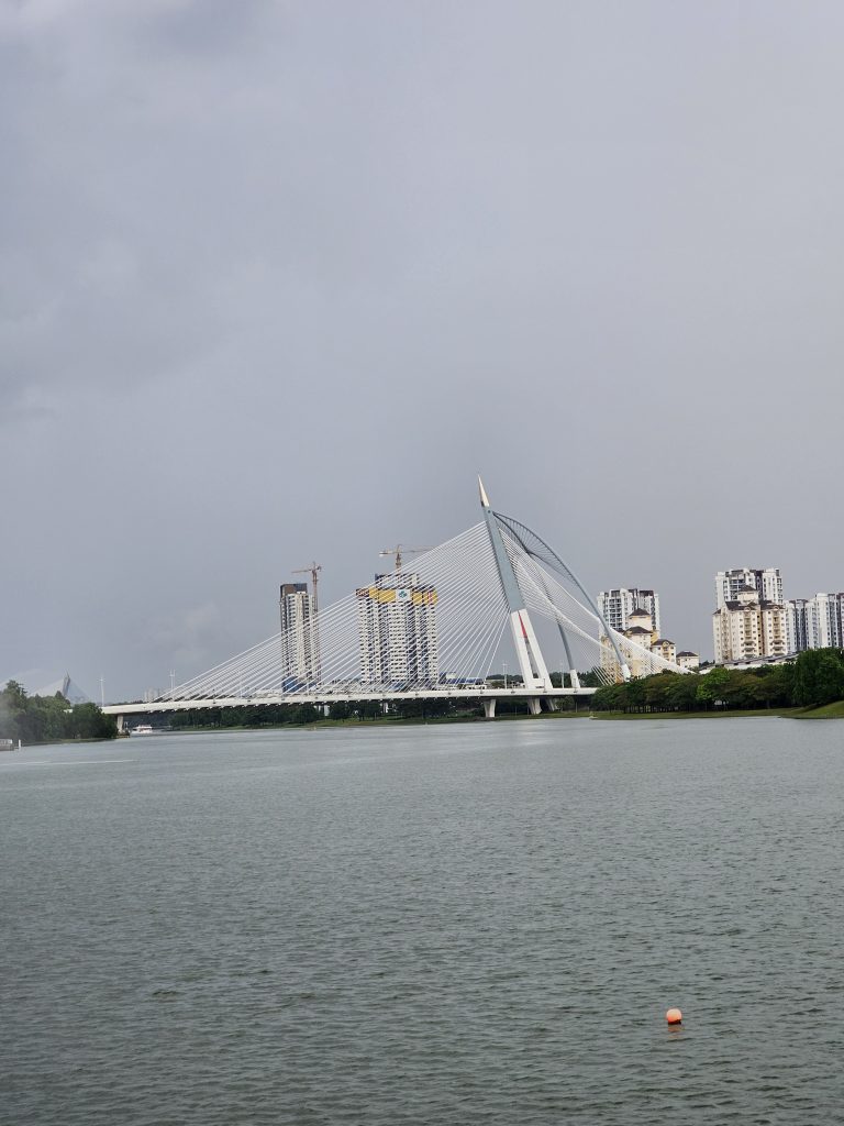 A view of an artistic bride over a river in Putrajaya Kuala Lumpur Malaysia.