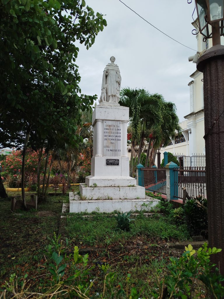 Statue of Saint Dominic in the front garden of the Cathedral, in the city of Estelí, Nicaragua