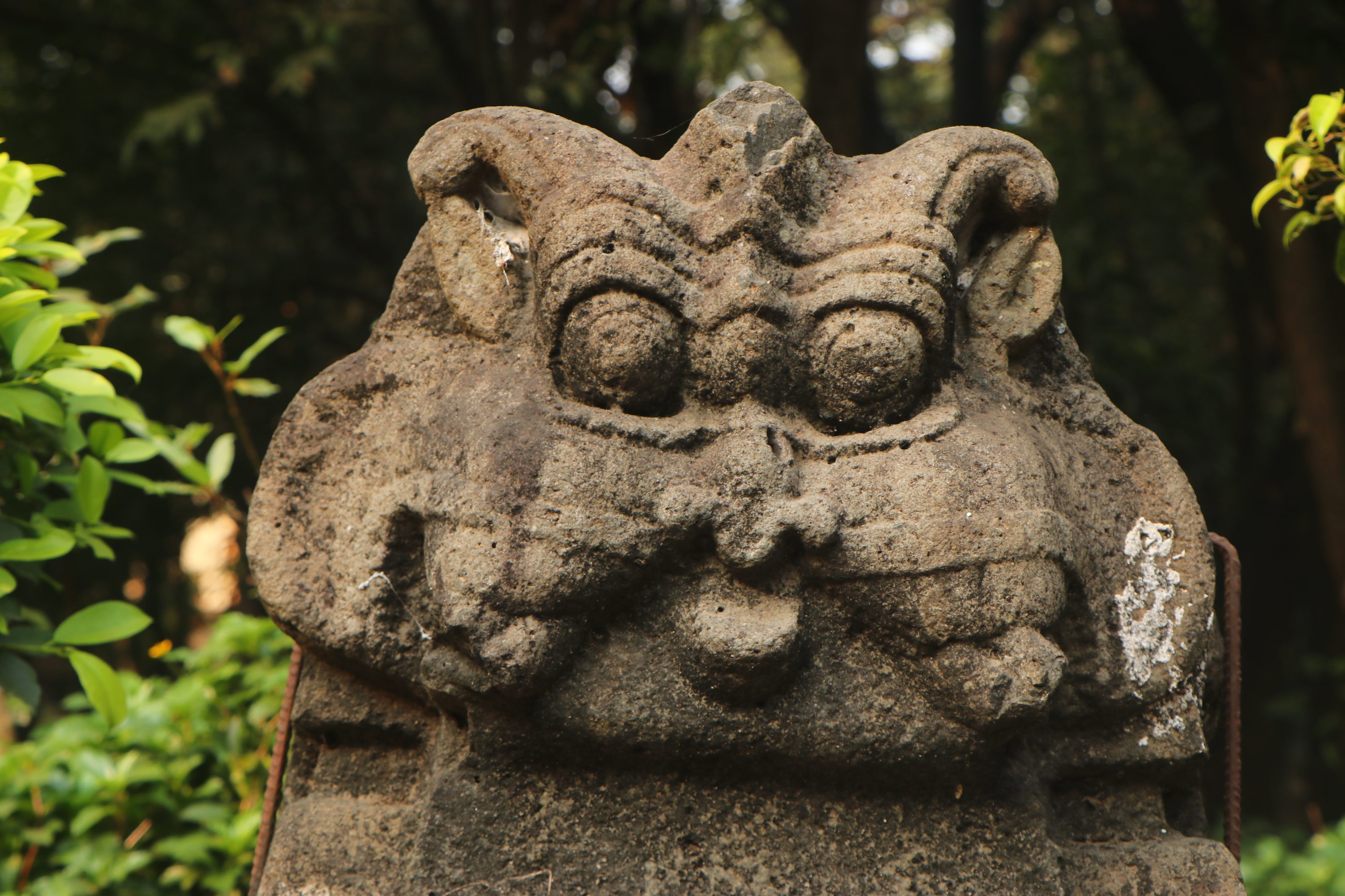 This is a stone carving of a Kala, a mythical creature in Hindu and Buddhist mythology.