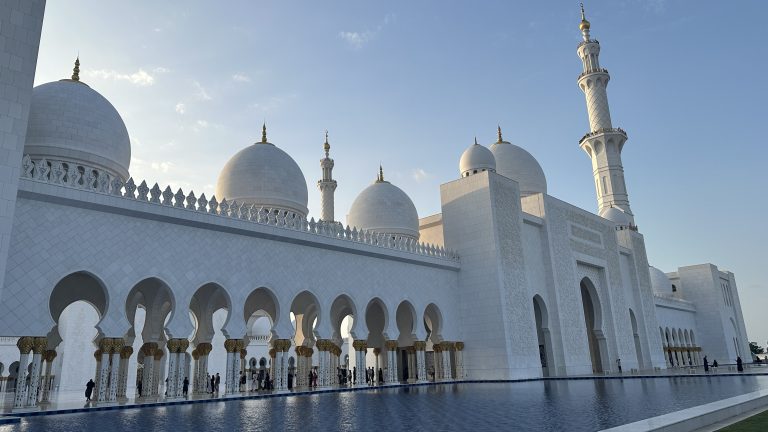 Sheikh Zayed Grand Mosque in Abu Dhabi is a stunning architectural masterpiece.