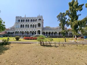Side view of Agha Khan place. A well known monument in Pune, Maharashtra.