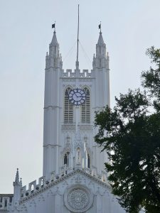 St. Paul's Cathedral, Kolkata, showcasing its Indo-Gothic architecture and clock tower
