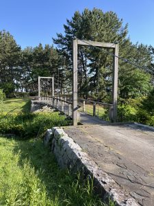 Wooden Bridge for the connection of two roads 