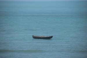 Small boat at sea
