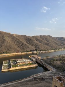 Jaigarh Fort in Jaipur features a notable garden called the Charbagh Garden, an Indo-Persian pleasure garden, known for its panoramic views and its division into four parts with a fountain in the center. 

