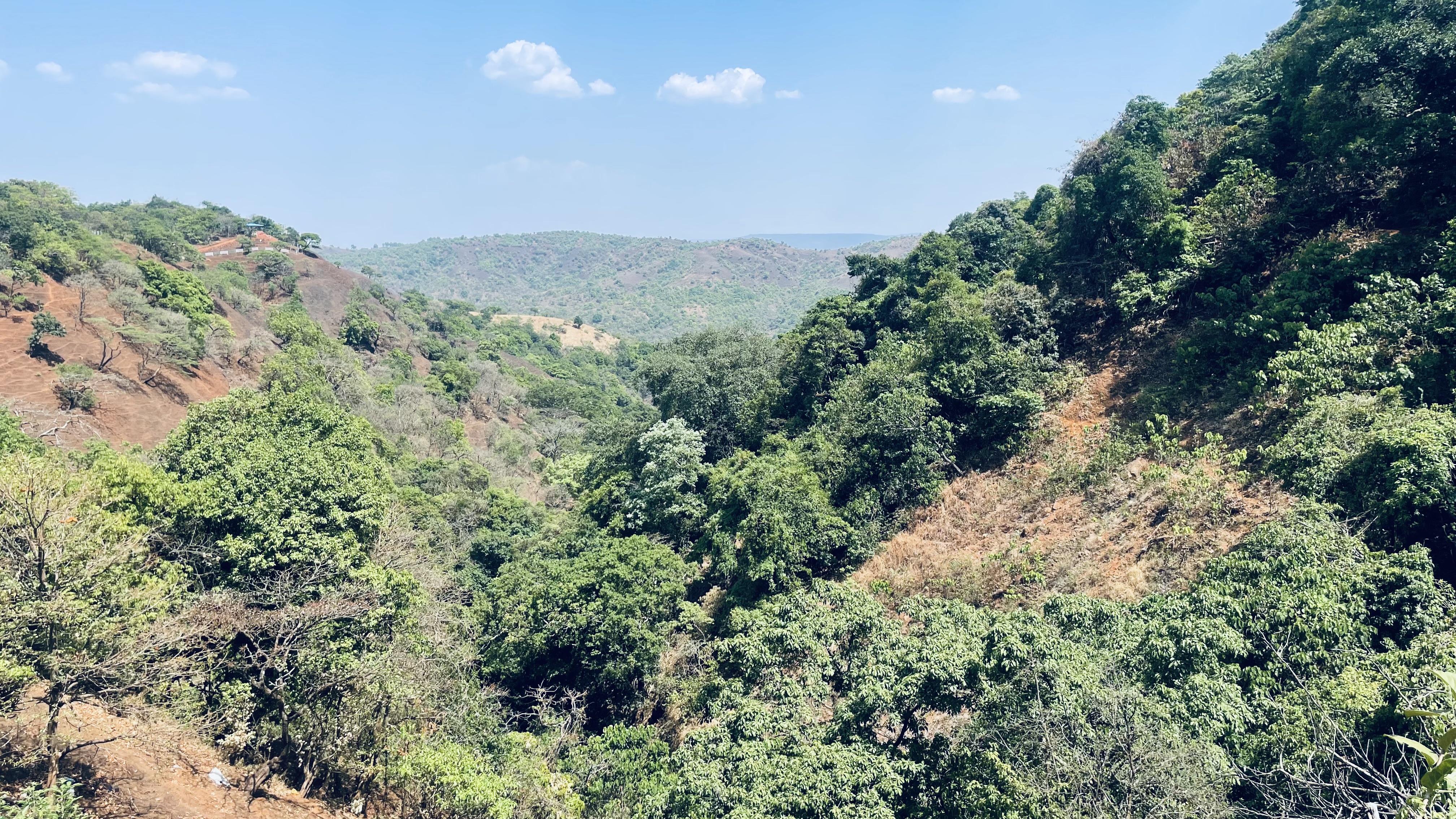 Scenic view of sahyadri mountaine range and valley.