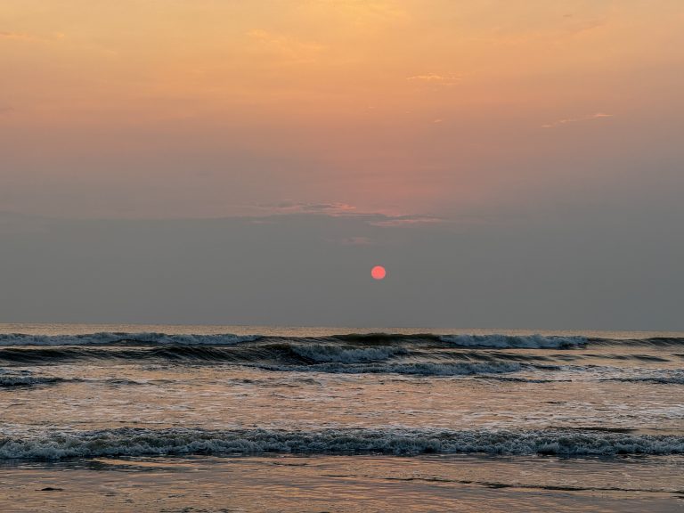 Sunset at Inani Sea Beach Cox’s Bazar Bangladesh.