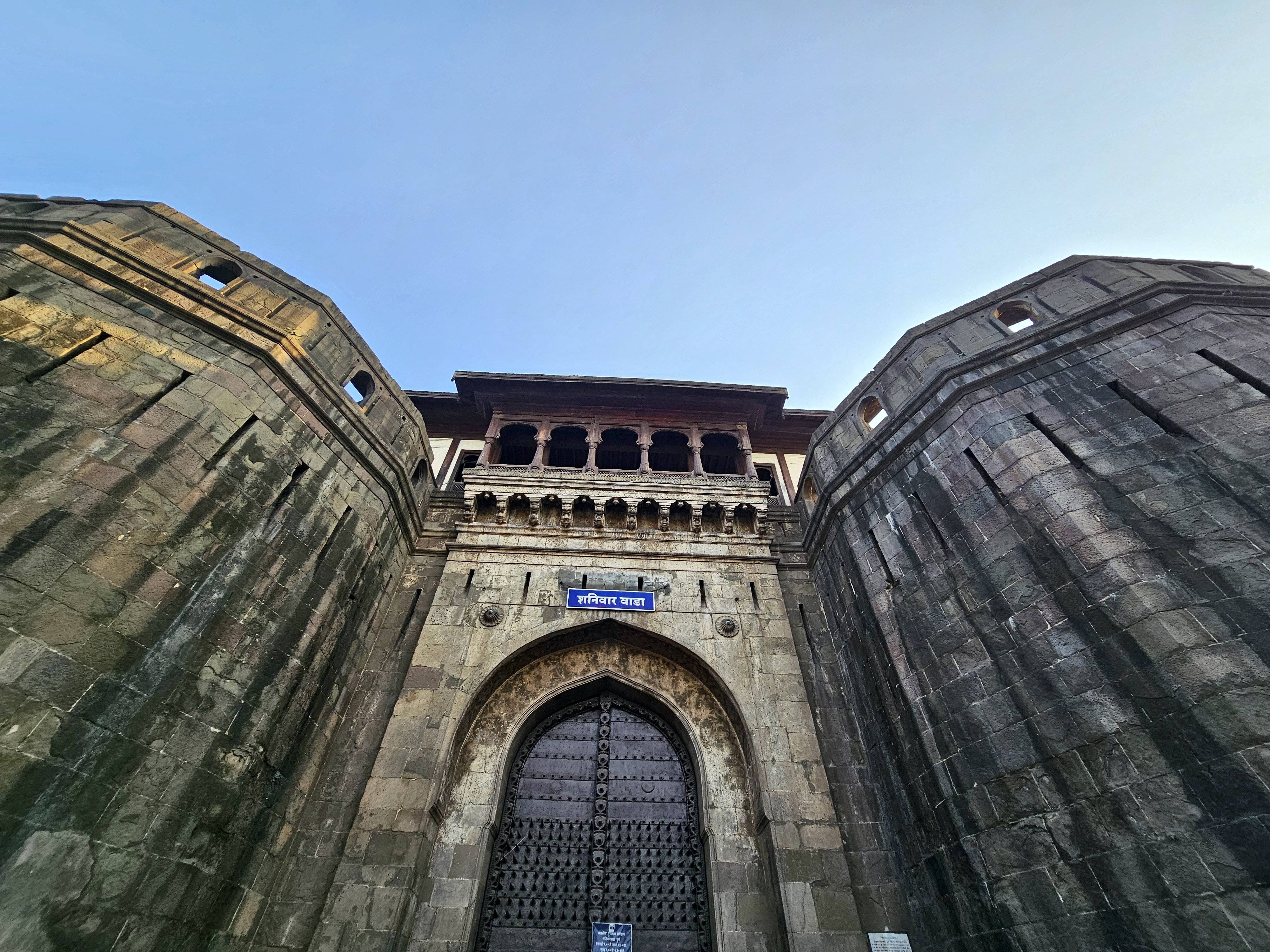 The main entrance of Shaniwar Wada, a historic fortification and palace in Pune, Maharashtra, India.