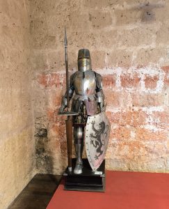 Armor of a guard on display at the Castle of Peñafiel in Valladolid, Spain.