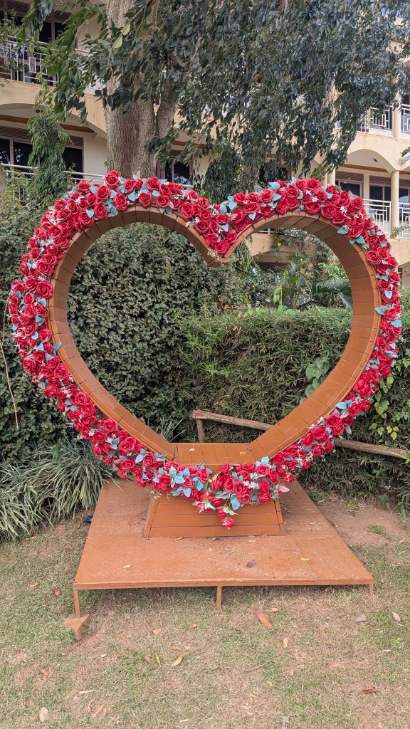 A nice romantic scene of a heart shaped podium