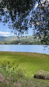 laguna guatemala, pastp verde y vista relajante
