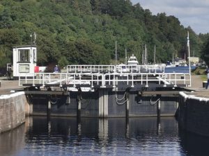 Loch gates where the Caledonian Canal joints Loch Ness