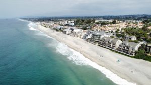 Looking down the coast of Carlsbad, California