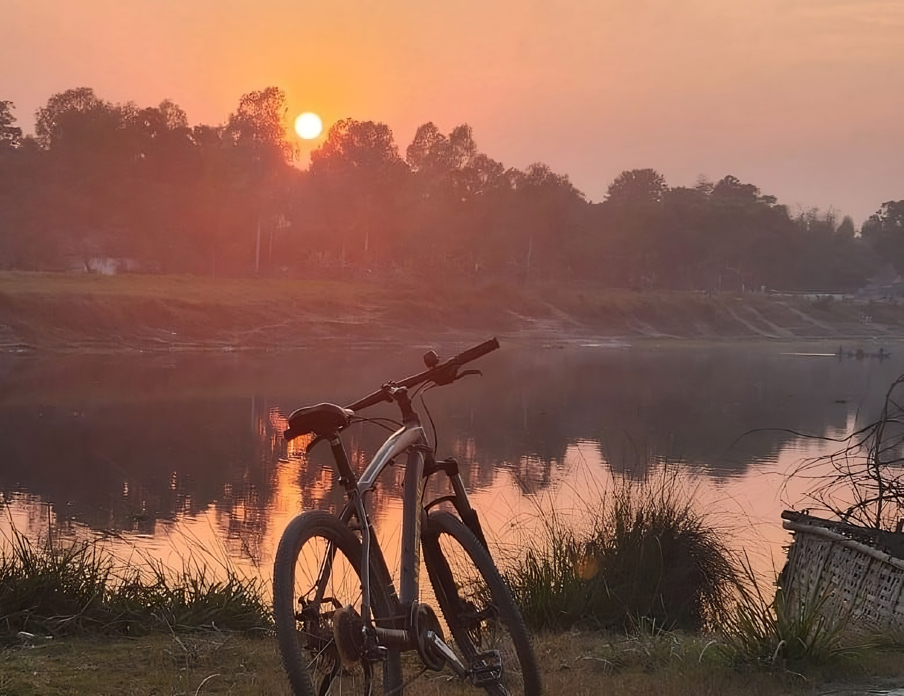 Pedaled into silence, parked in paradise. Kaliganga river in Manikganj, Bangladesh
