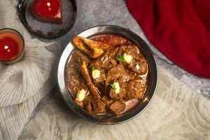 Food photography of traditional beef curry