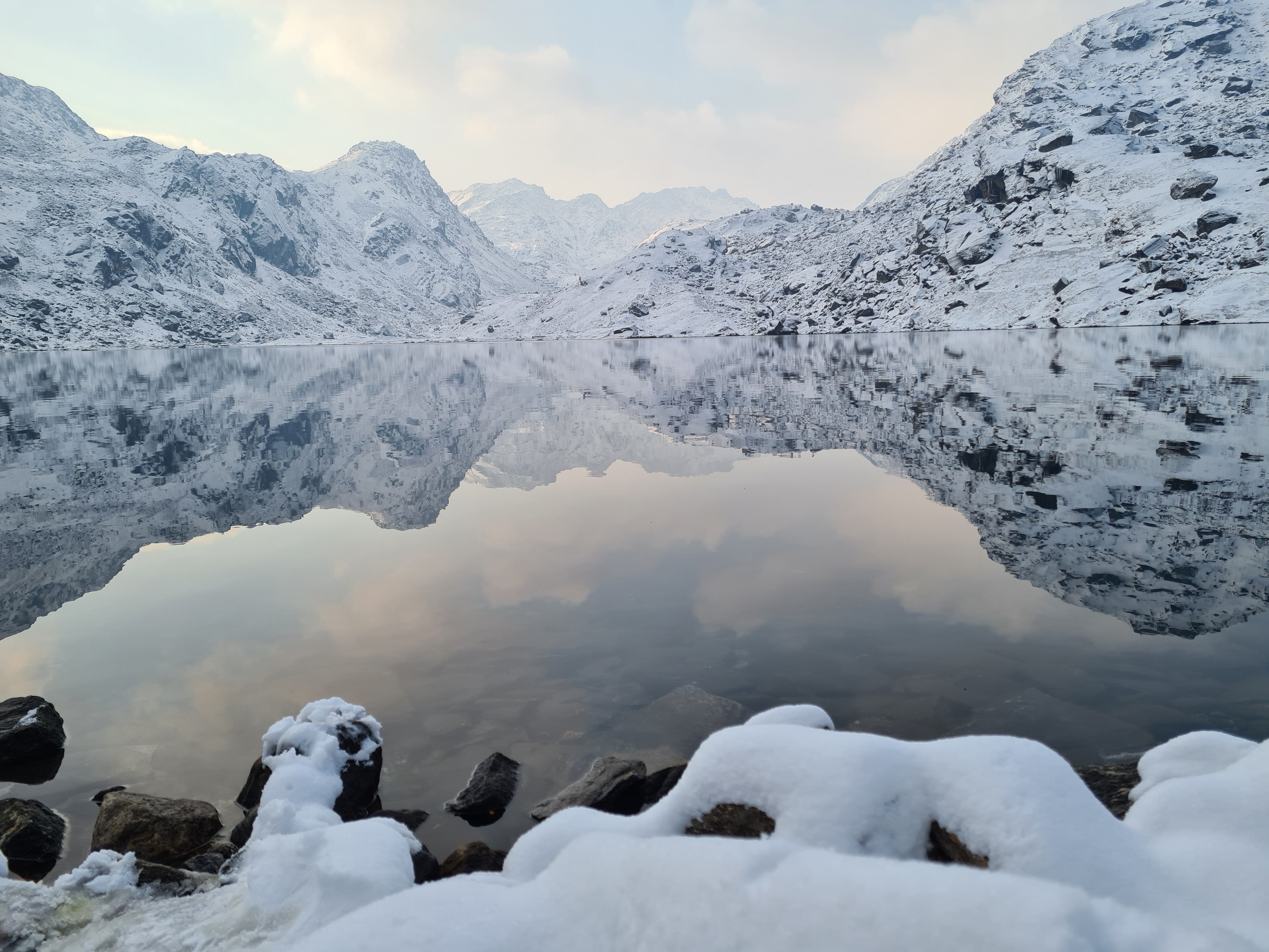 Gosaikunda, Nepal during the snowy season