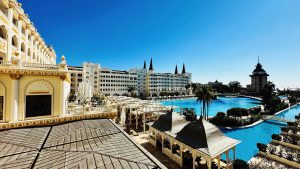 A shot of the swimming pool in Titanic Mardan Palace Turkey. #WCBHR2025