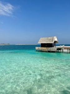 Boarding Hut by the sea waiting for the small boat to dock!