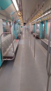 An empty metro coach