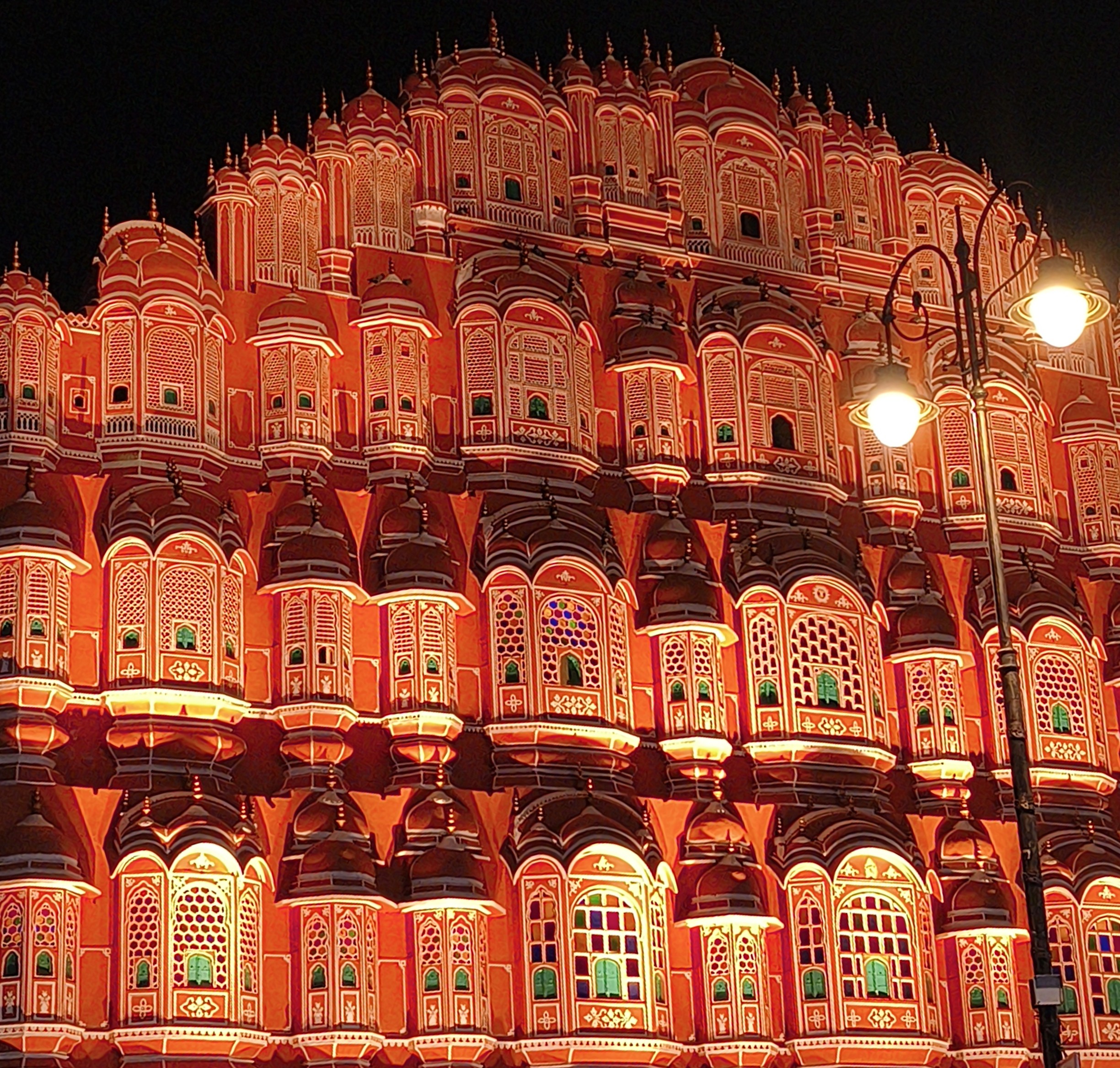 Night View of Hawamahal, Jaipur, India