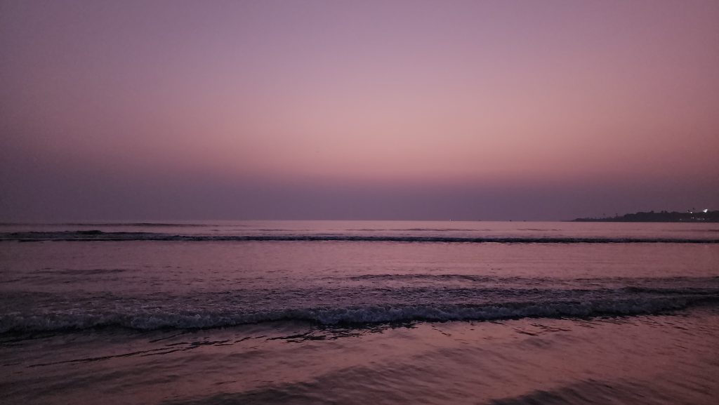 A dark composition photo of a sunset.