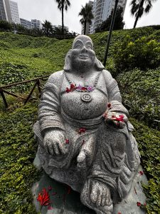 Buddha statue in a Chinese park in Lima, Peru