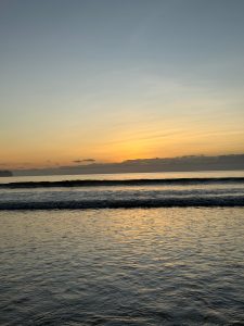 The sunset at Tambor beach in Costa Rica.