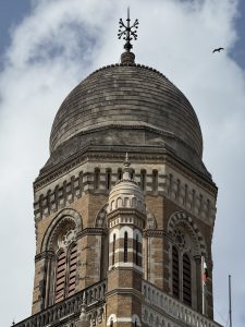 

A close-up of the dome and finial of Chhatrapati Shivaji Terminus.