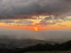 Vibrant sunset over Tilarán hills and Guanacaste plains.
