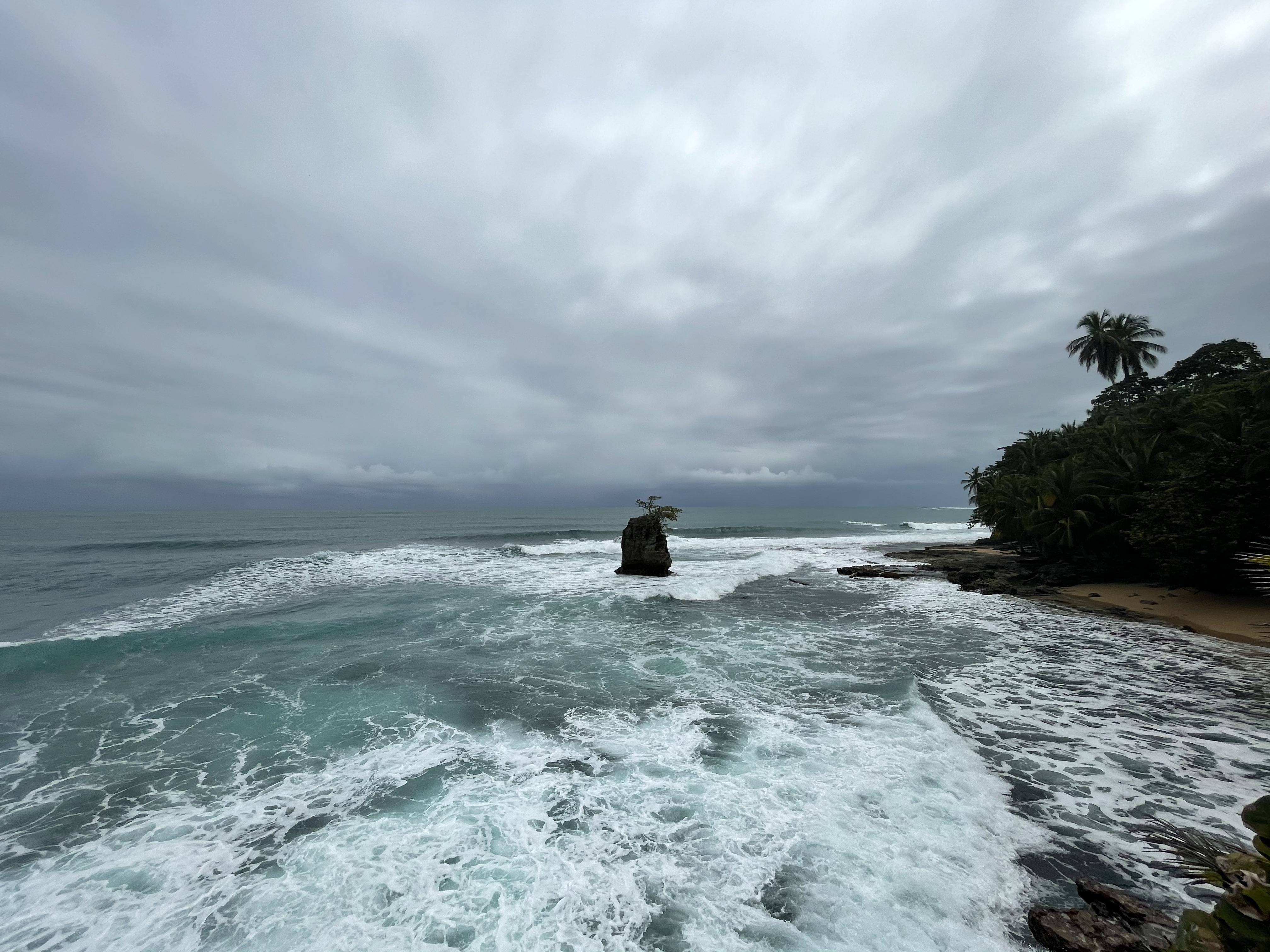 View of the Mazanillo Beach from the Miss May Point at the Gandoca-Manzanillo Natural Wildlife Refuge, Costa Rica
