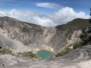 Vibrant turquoise lagoon in the crater of Irazú Volcano, Costa Rica.