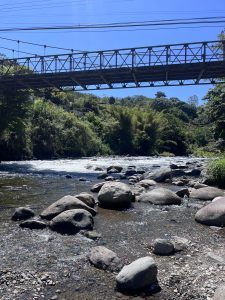 Bridge overlooking a beautiful river.