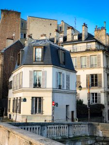 Parisian architecture in the elegant Art Nouveau style.