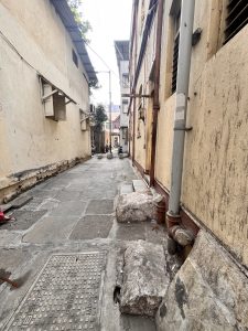 An empty by lane in Pune city, India.