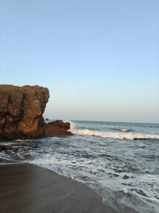 Waves crashing against the jagged rocks and cliffs along the secluded coastlines