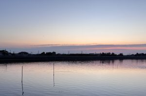Sunset over the Nabaki River in Shirako.