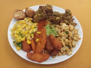 A plate of evening snacks.