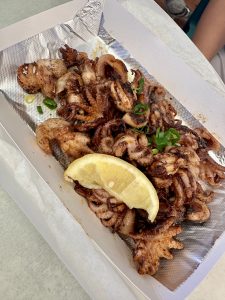 Baby Octopus served with lemon 