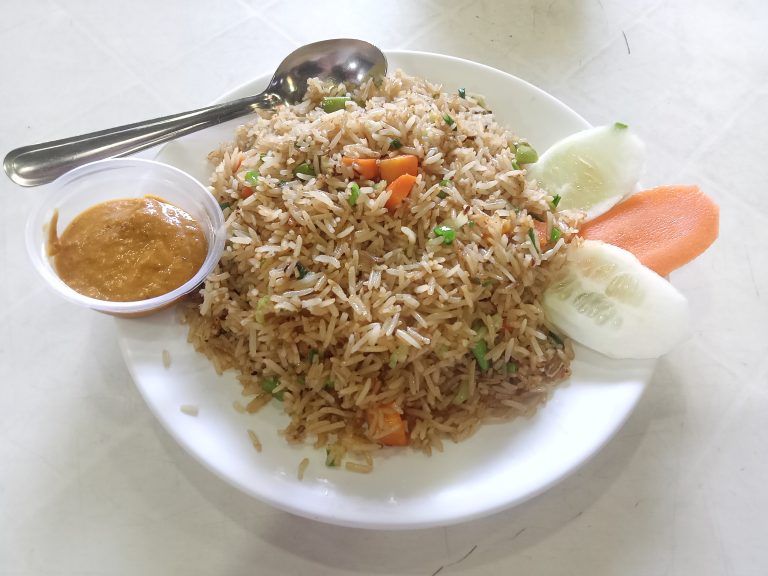 Veg fried rice at a Nepali Restaurant, Kathmandu, Nepal